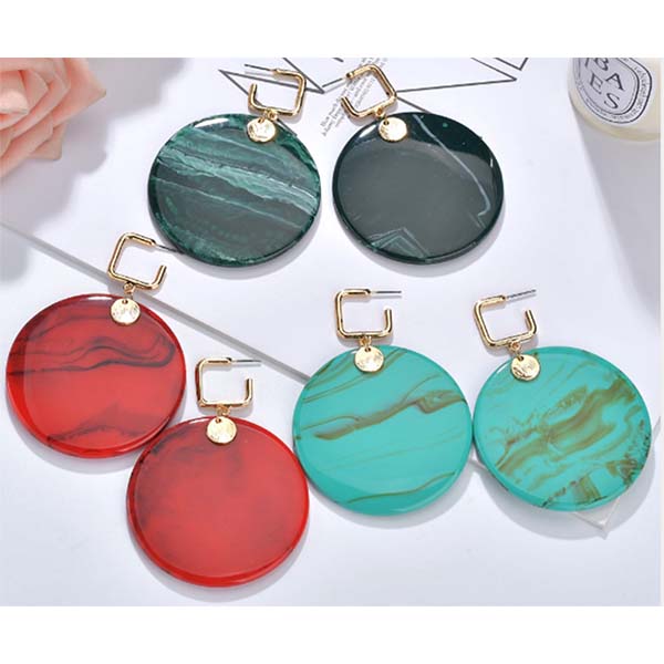 Round Transparent Patterned Earrings