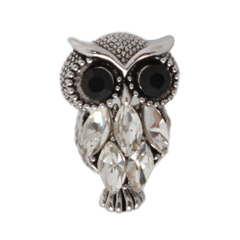 Silver Metal Owl Brooch - 0
