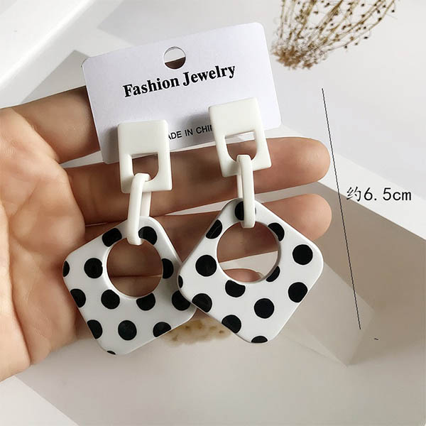 Square Spotted Acrylic Earrings