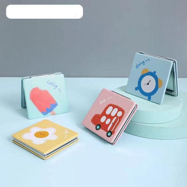 Square Vanity Mirror With Car And Alarm Clock Pattern