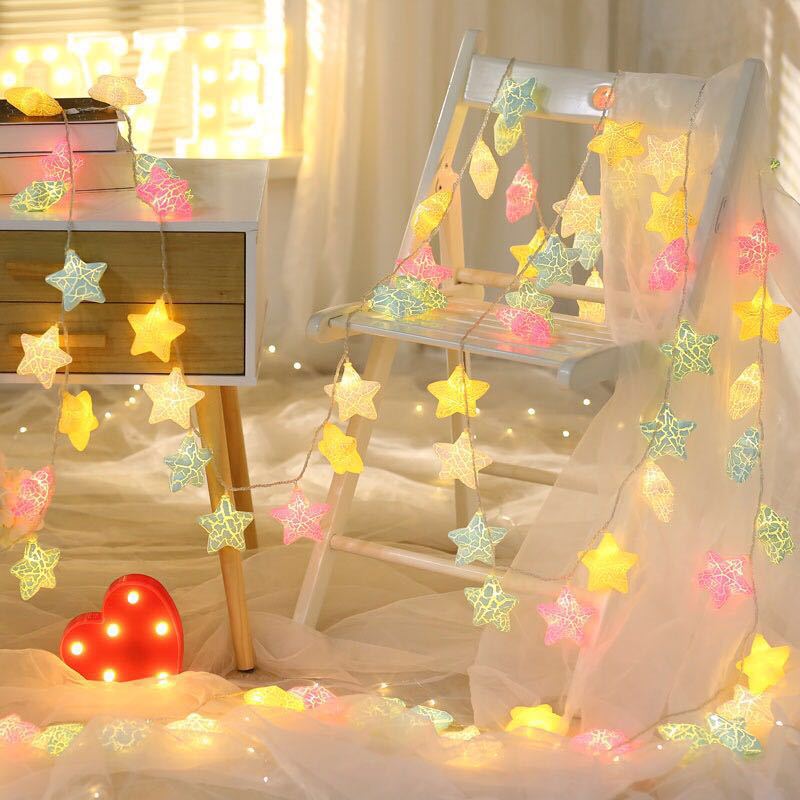 Star Head LED Garland With Colorful Light - 3 