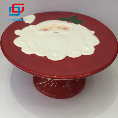 Supplier Christmas Santa Hand-painting Embossed Ceramics Dinner Plate Home Decoration - 0