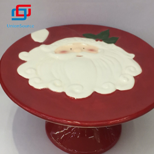 Supplier Christmas Santa Hand-painting Embossed Ceramics Dinner Plate Home Decoration - 1