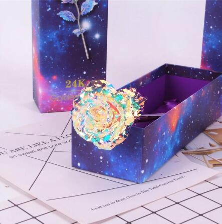 Ғашықтар күніне арналған сыйлық Радуга Galaxy 24K алтын раушан - 3 