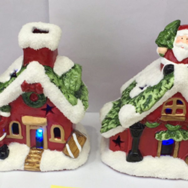 Didmeninė keramikos apšvietimo dekoravimo kūrybinė kalėdinė namų dekoravimo skulptūra