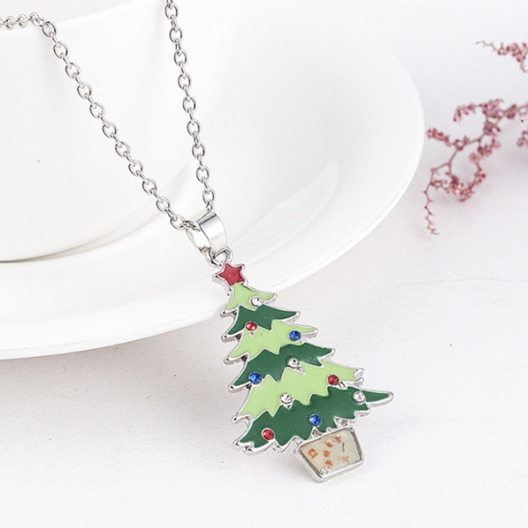 Wholesale Colorful Christmas Tree Necklace