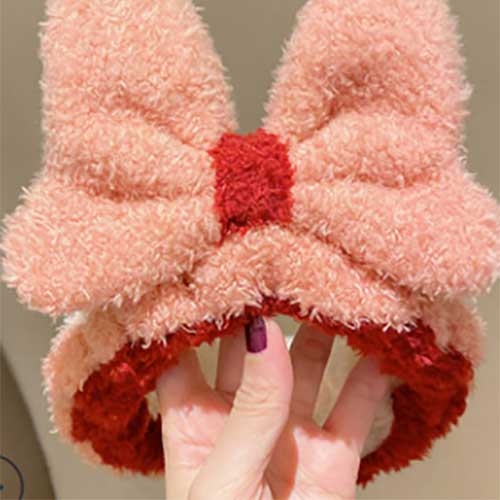 Wholesale Cute Butterfly Bow Soft Fleece Wash Face Hairband