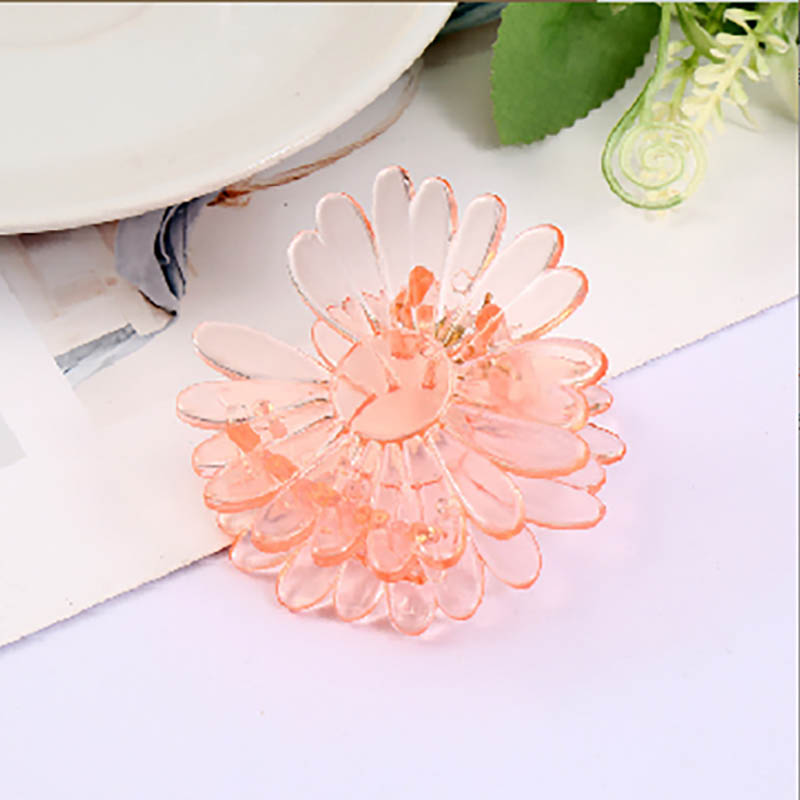Hot Selling Retro Pastoral Styles Daisy Cute Kids Plastic Hairpins Inwrought Flower Snap Hair Clips For Girls