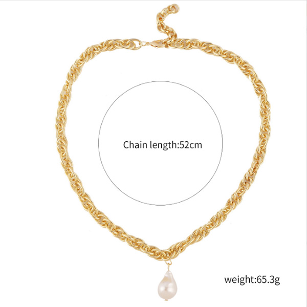 Veleprodajna ogrlica z zlato verižico z bisernim obeskom