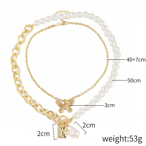 Wholesale Golden Ring And White Pearl Necklace