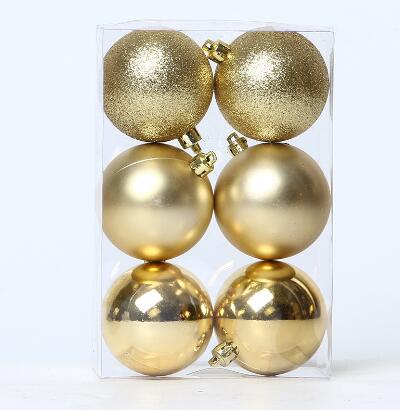 Wholesale Plastic Christmas Ball Ornaments 6pc/Set With Traditional Colors - 2 