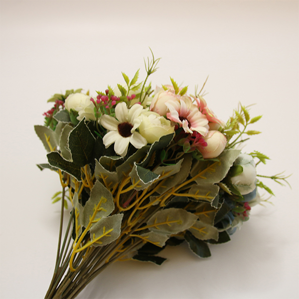 Großhandelspreis Gute Qualität 5 Köpfe Chrysanthemum Bud Rose Künstlicher Blumenstrauß Für Heimtextilien - 2