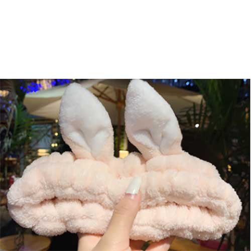 Wholesale White And Light Pink Bunny Ears Headband
