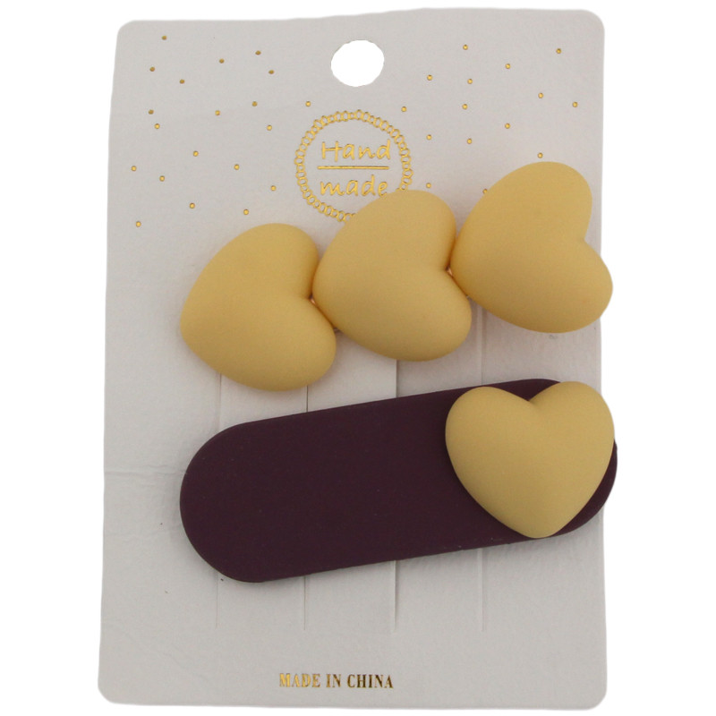 Wholesale Yellow Handmade Love Heart Shaped Hairpin