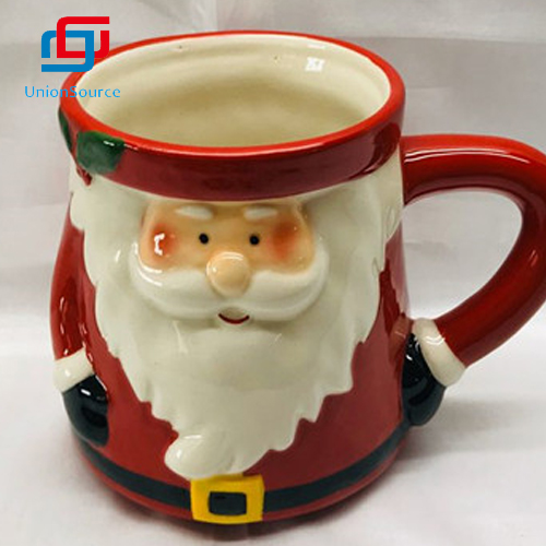 Xmas Cartoon Style Personalized Mug Porcelain Ceramic Christmas Cup Santa Pattern Ceramic Cup - 1