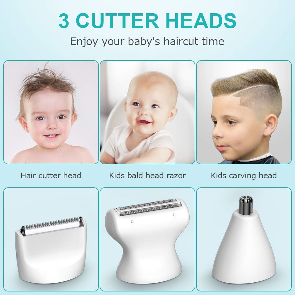 Cordless 3 Cutting Heads Baby Hair Clippers - 6