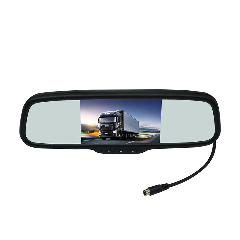 Monitor de espelho retrovisor de carro de 5 polegadas com suporte de haste