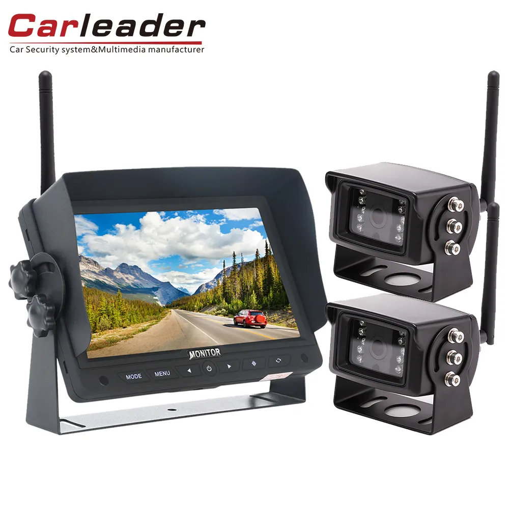 7 inch Digital Wireless 2 Camera Inputs Rear View Monitor For Trailer
