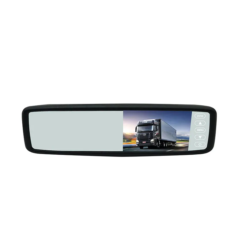 مشبك ملون TFT مقاس 4.3 بوصة على شاشة مرآة الرؤية الخلفية للسيارة