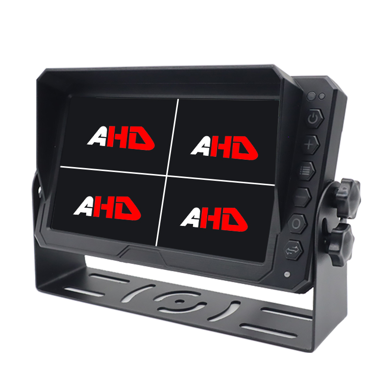 Monitor de carro com visão traseira quádrupla AHD de 7 polegadas para caminhão