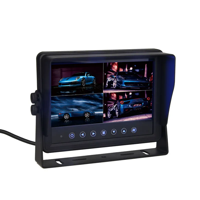 Visor LCD à prova d'água HD Quad Split de 7 polegadas