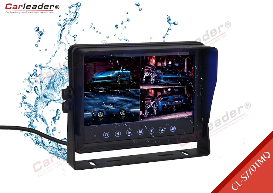 7” Waterproof Quad Monitor With Touch Button IP69K