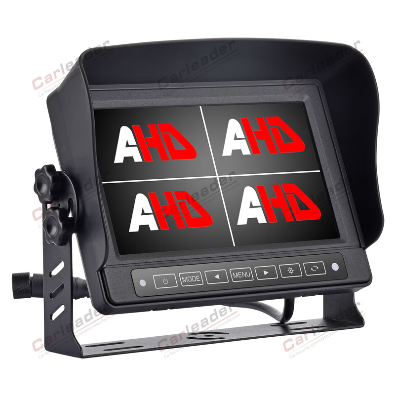 7inch Waterproof Car Quad AHD Monitor With Touch Button
