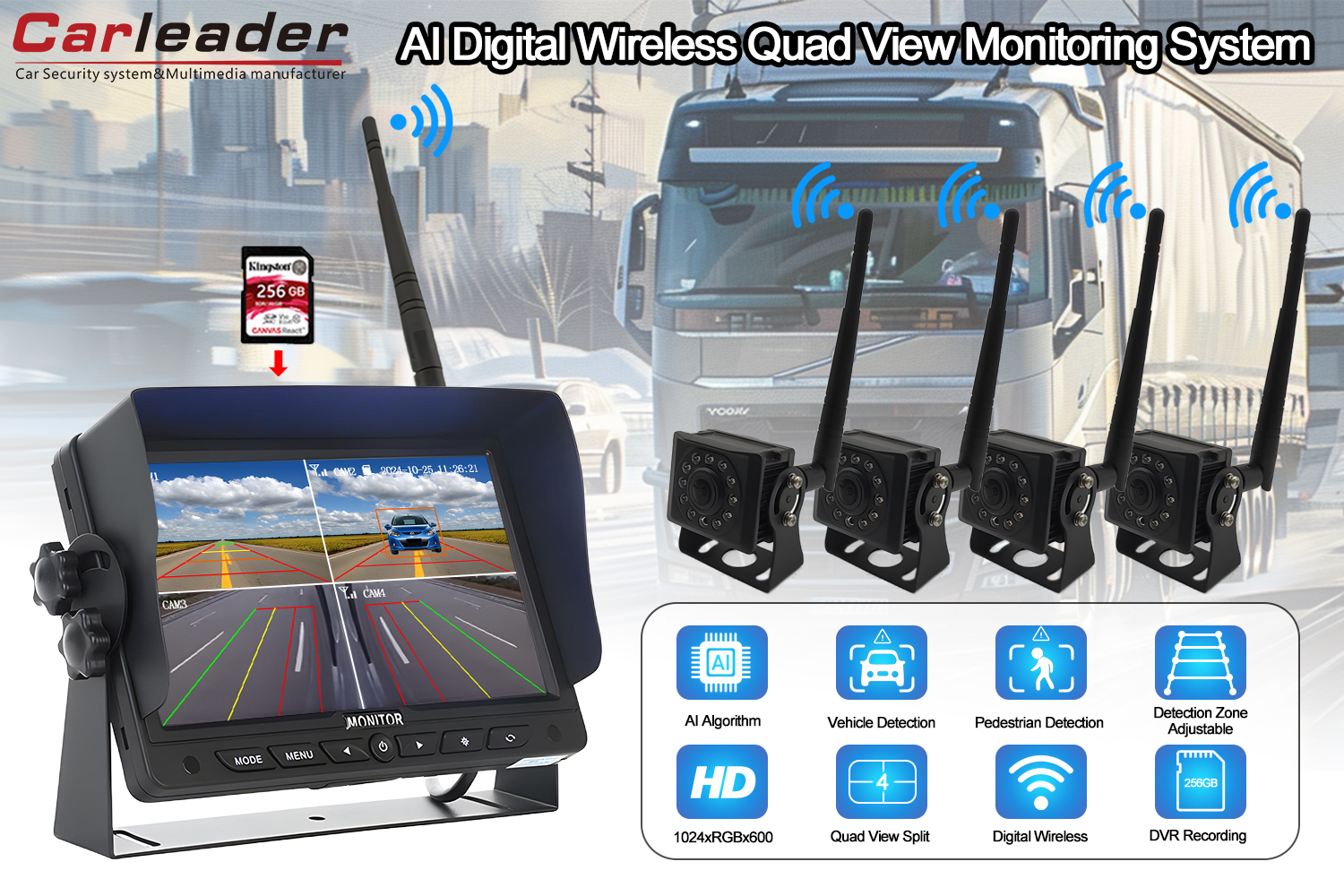 7 inch digital wireless monitor camera system