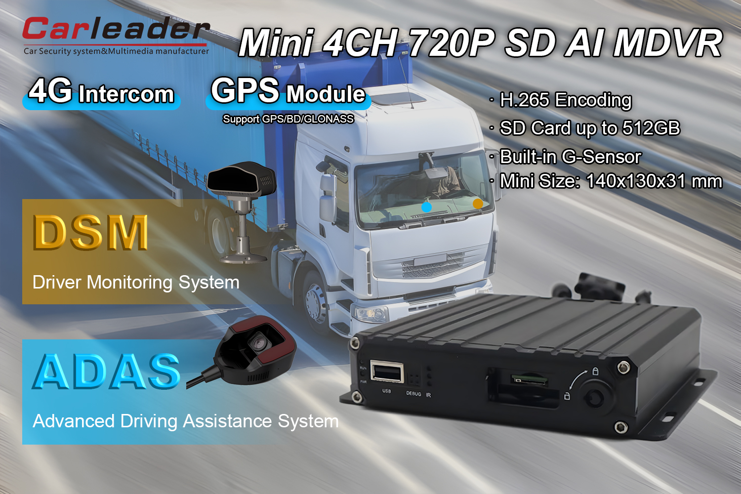 4CH AI MDVR with ADAS DSM