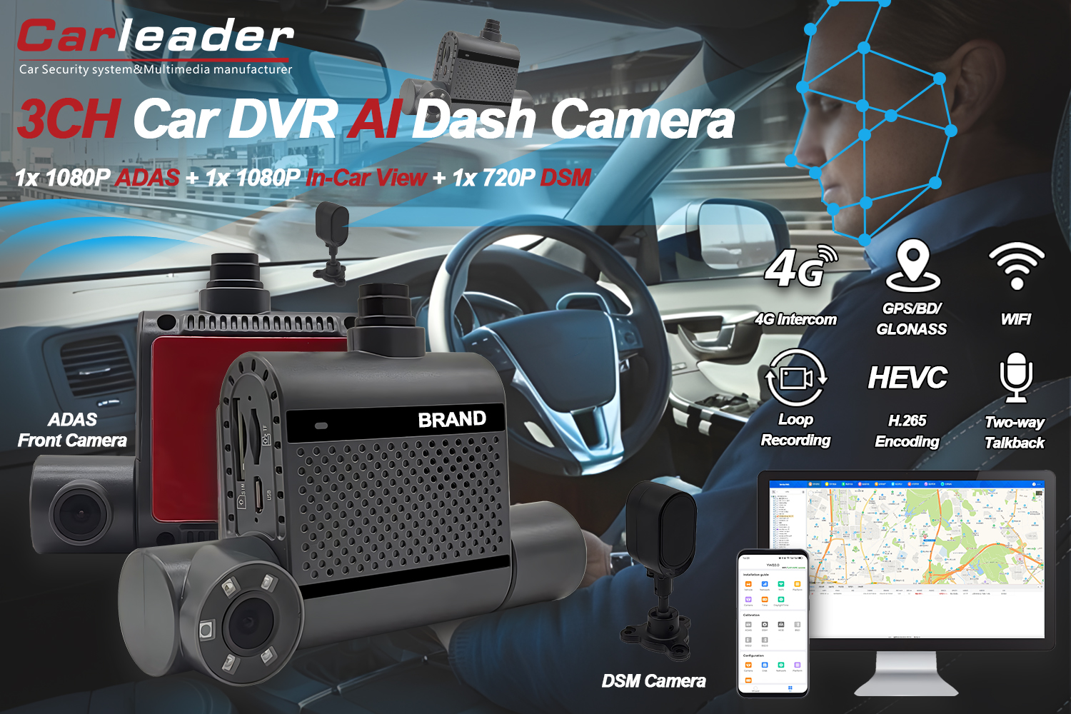 4G Dual AI dash camera