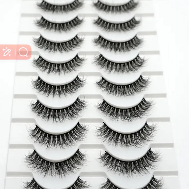 10 Pairs Full Strip Lash Cruelty Free Faux Mink Natural Lashes