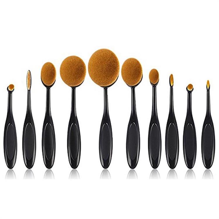 10PCS Cosmetic Toothbrush Makeup Brush Oval Make Up Brushes Set