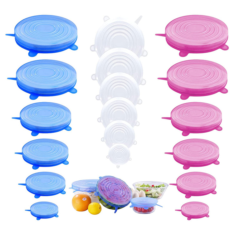 6 Pack Food Storage Cover Silicone Stretch Lids - 0