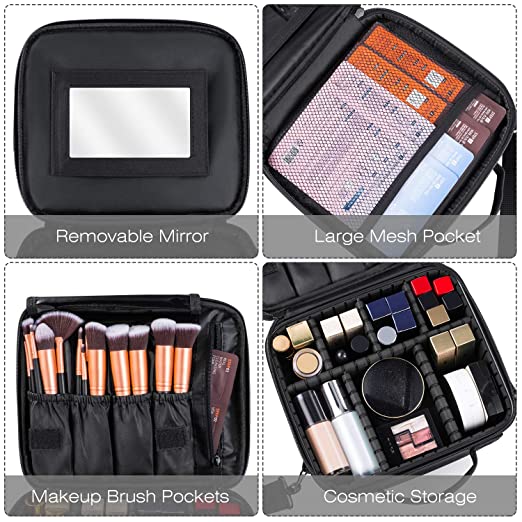 2-Layer Professional Travel Makeup Bag Train Case - 2 