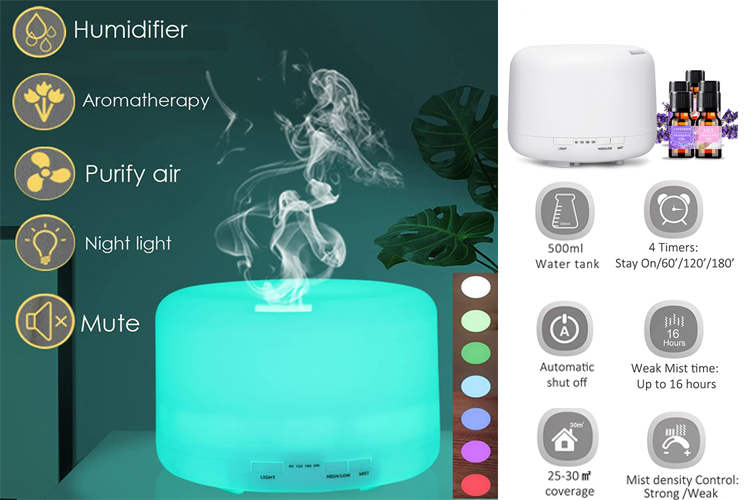 Cool Mist Humidifier Aroma Essential Oil Diffuser