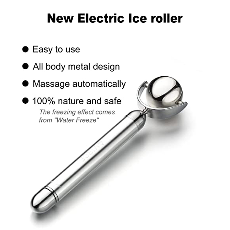Novo design de ferramentas faciais de beleza elétrica massagem com rolo de gelo - 2 