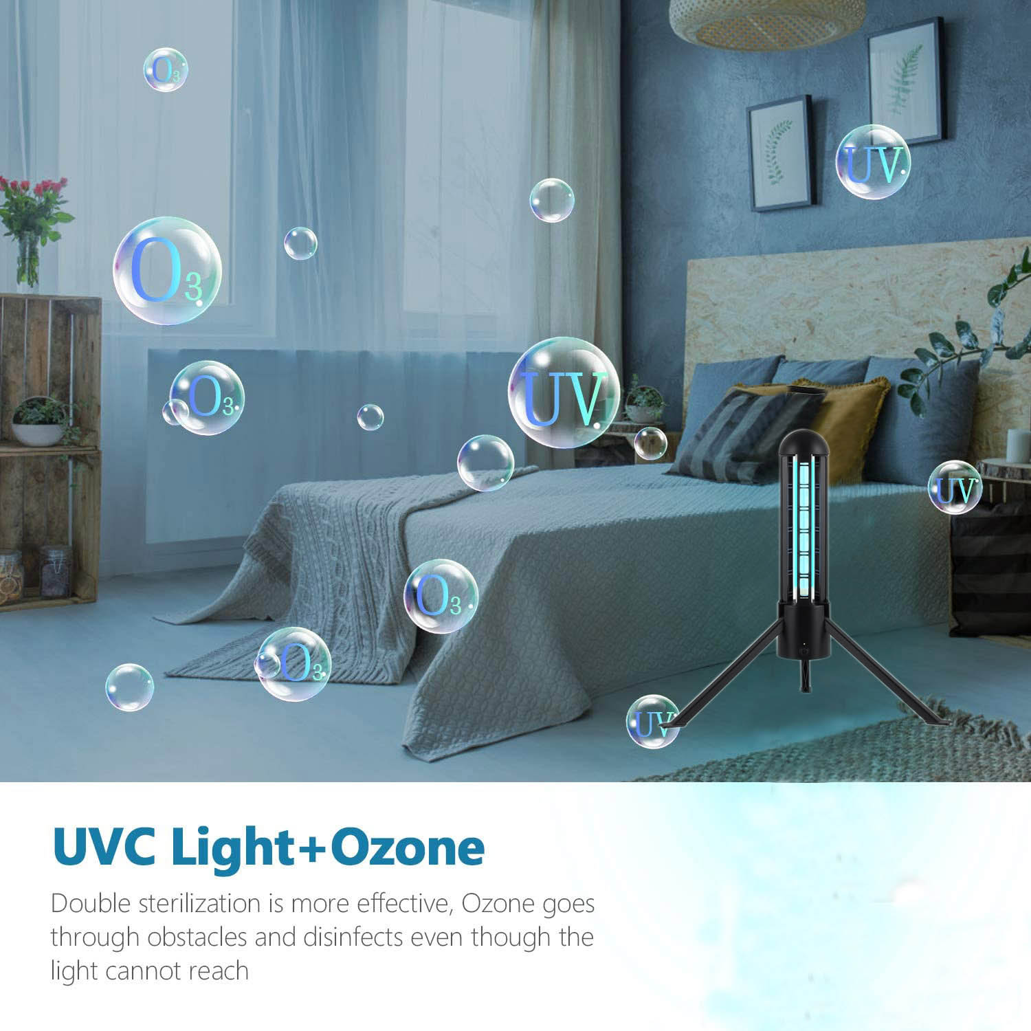 Ozon ilə dezinfeksiya edən mikrob öldürücü UVC lampası - 2