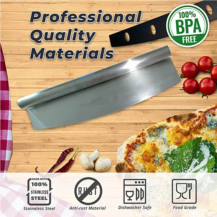 Stainless Steel Pizza Cutter Slicer with Protective Cover - 4