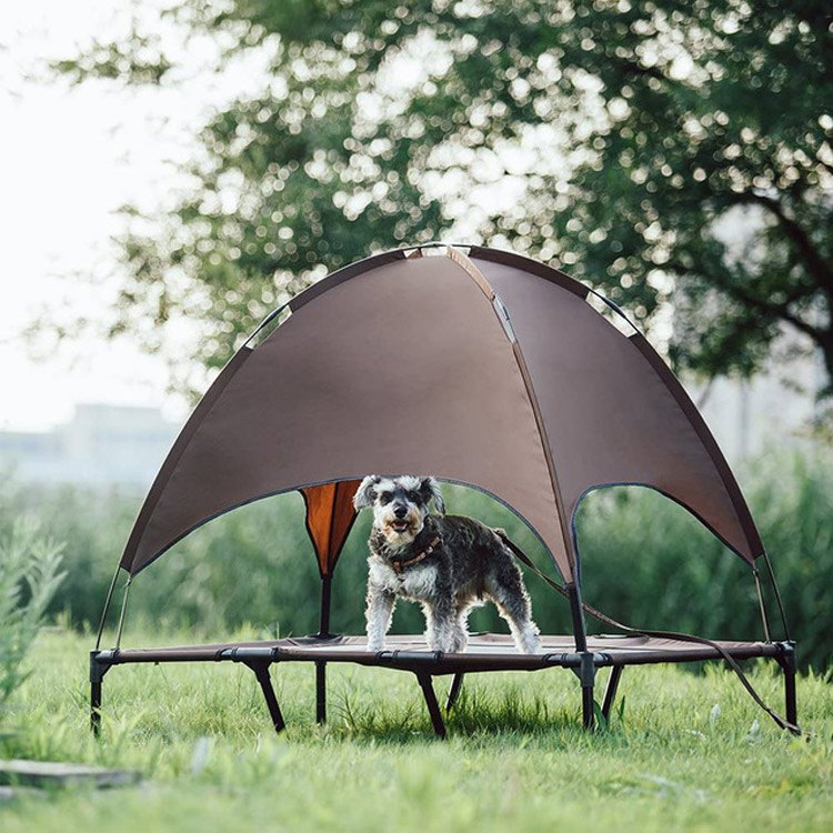 سرير كلب خارجي مرتفع مع مظلة محمولة للتخييم - 6 