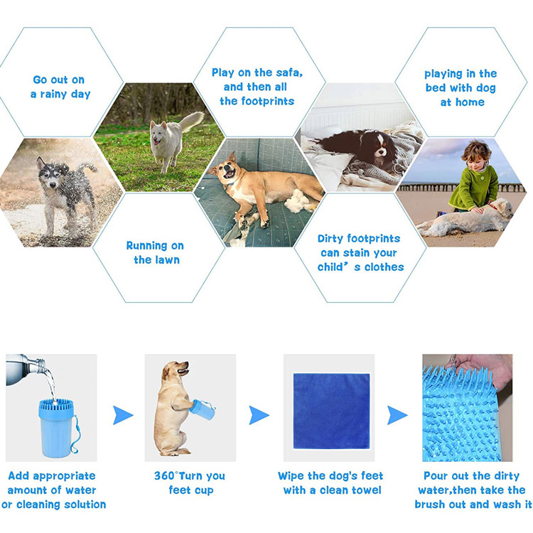 Kaasaskantav lemmikloomade hooldamise pesuvahend koera käppade puhastamiseks - 6 