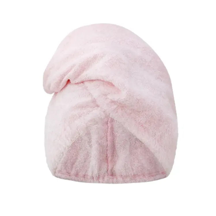 Absorbent Pink Bamboo Microfiber Hair Turban Wrap Towel