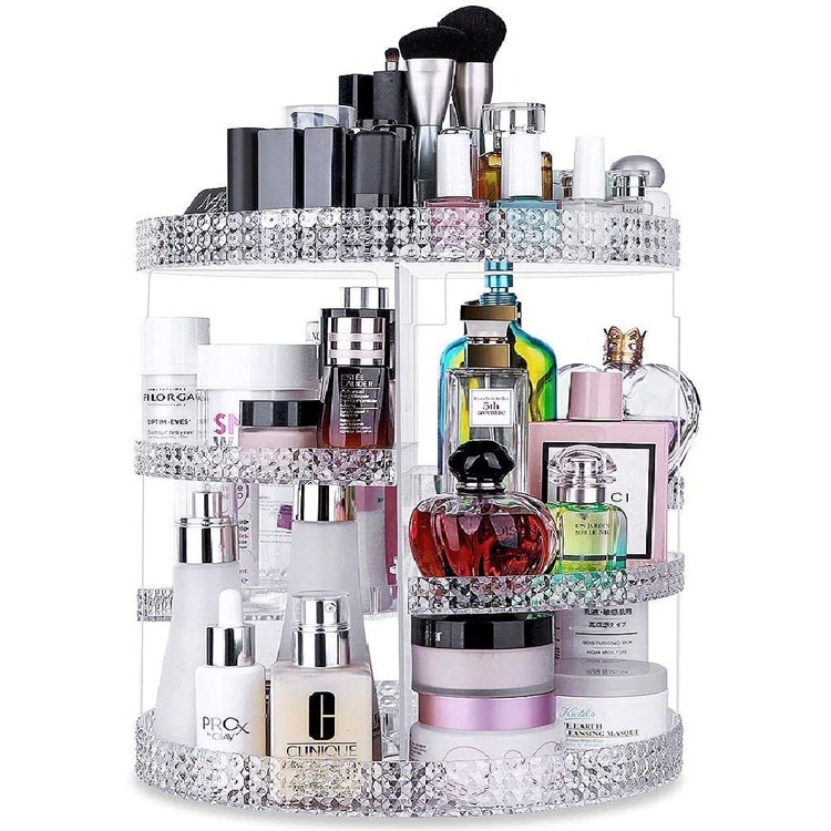 Akrilik Rotating Kosmetik Makeup Storage Organizer