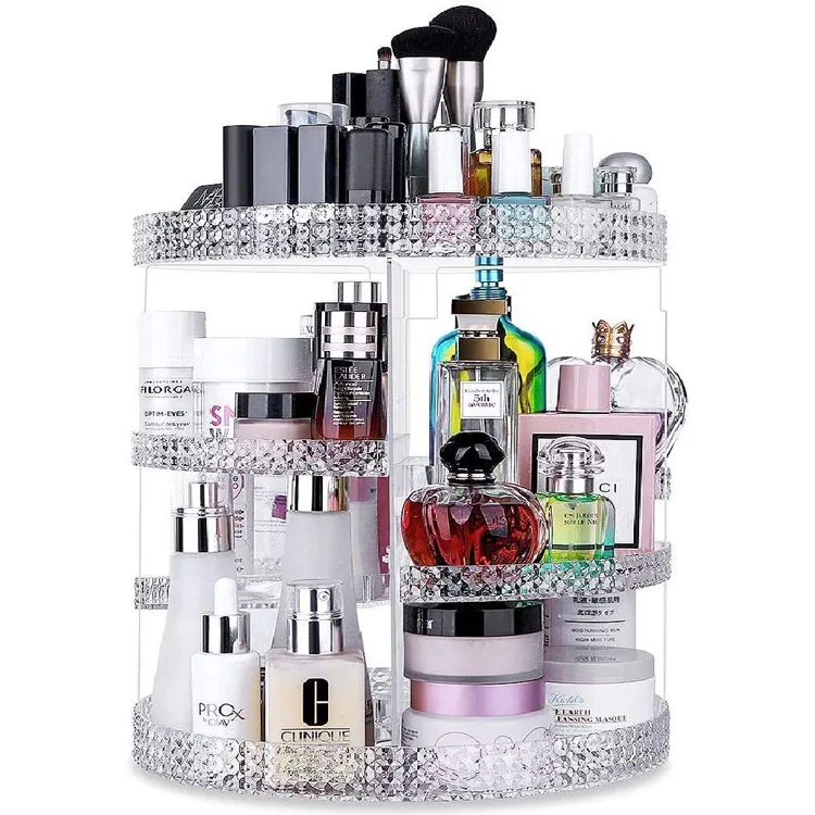 Akryl Roterende Kosmetisk Makeup Oppbevaring Organizer