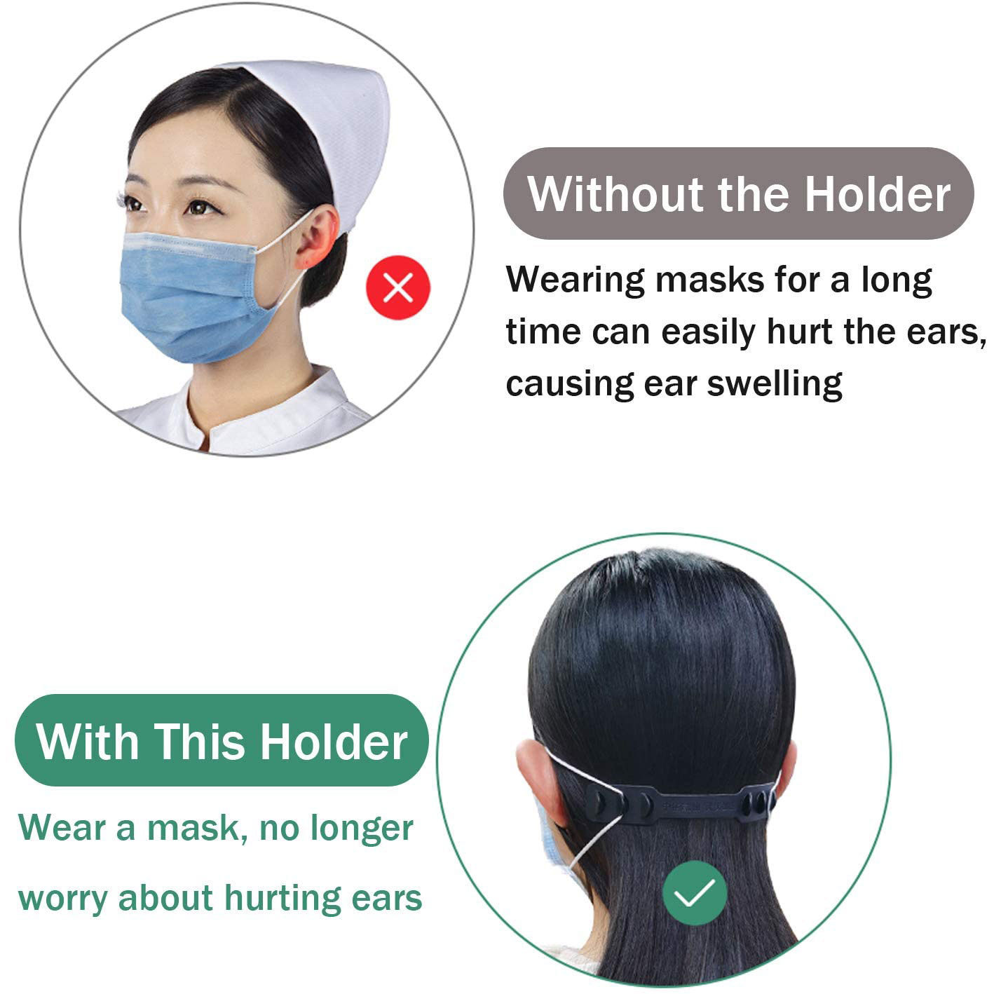 Adjustable Mask Ear Strap Hook - 4 