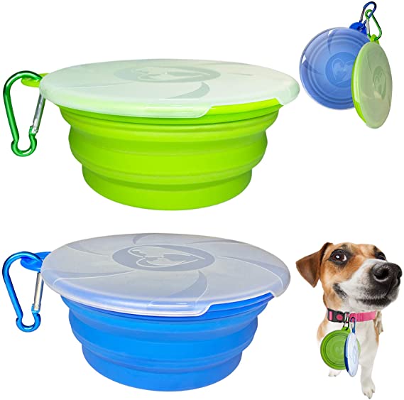 Collapsible Travel Silicone Dog Food Feeding Bowl