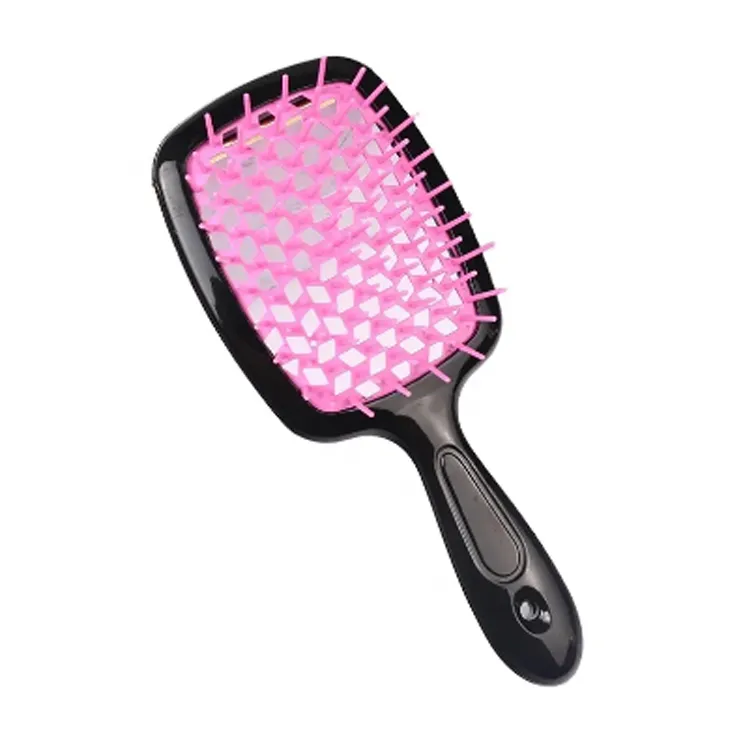 Colorful Hollow Wide Teeth Detangling Square Curly Hair Brush