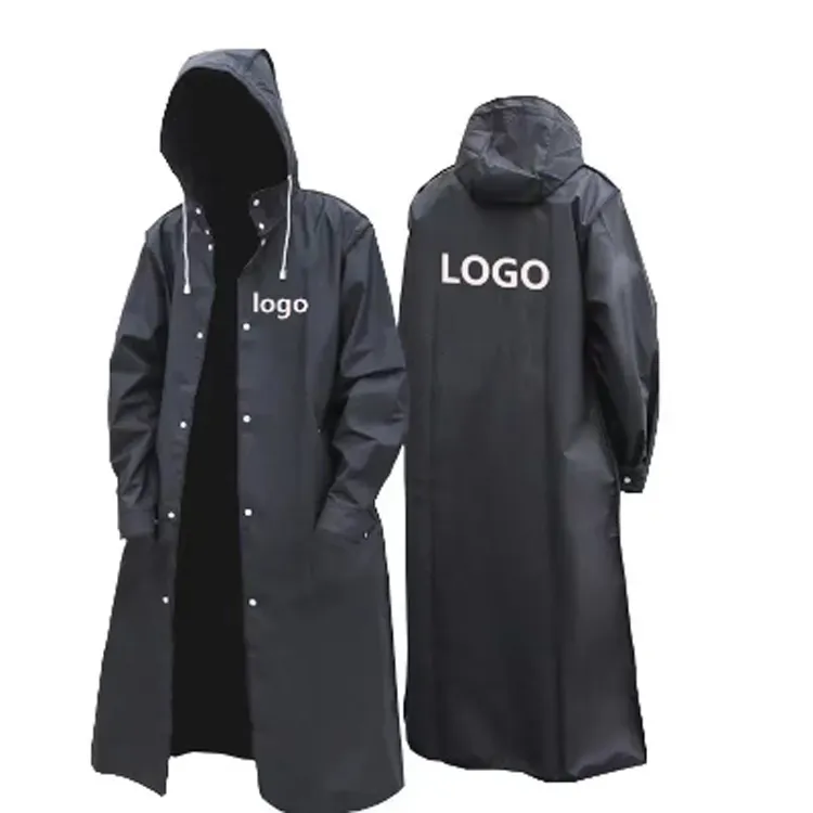 Custom Logo Women Men Reusable Hooded Outdoor Raincoats