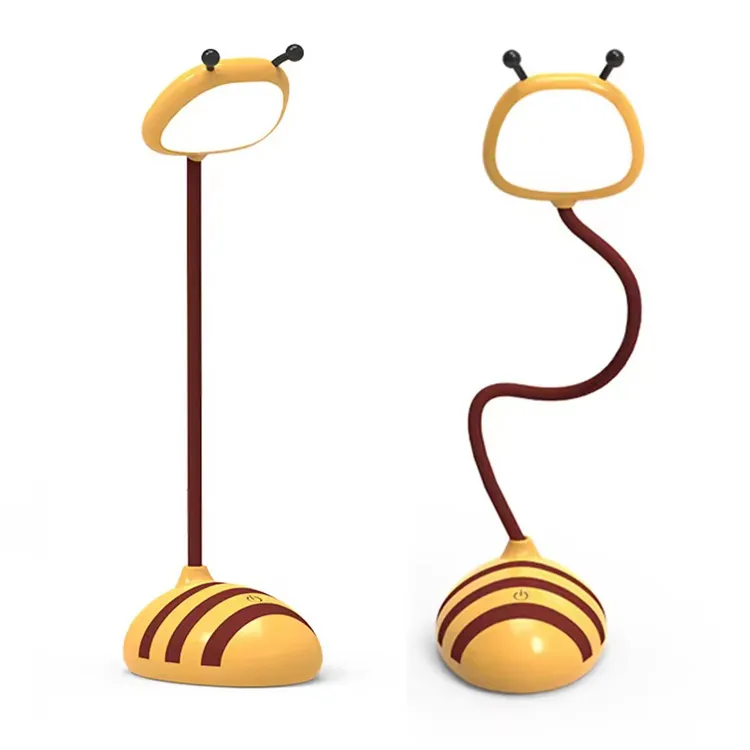 Cute Mini Portable 360 Rotation Flexible Reading Bee Desk Lamp