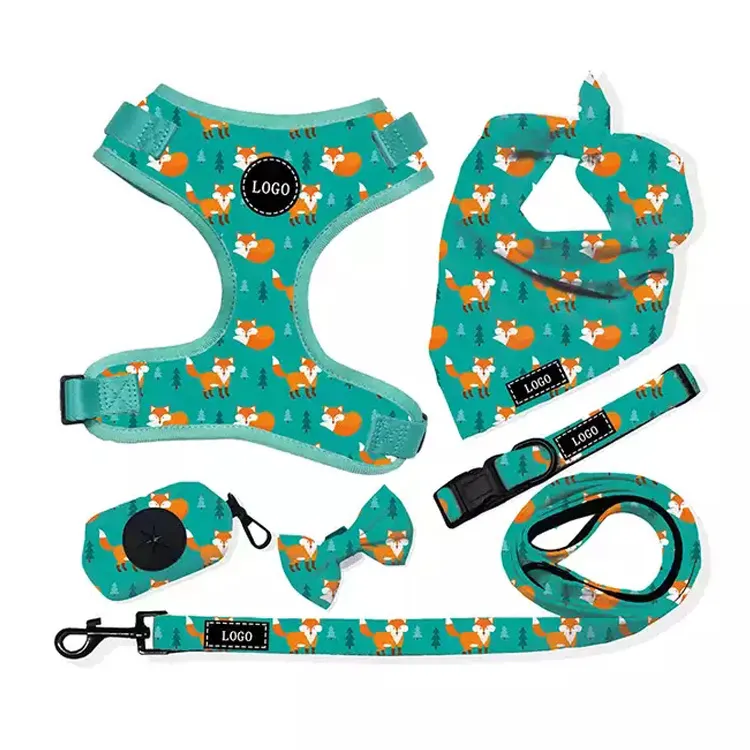 Keselamatan yang Dapat Disetel Tanpa Tarik Dog Harness dan Leash Set