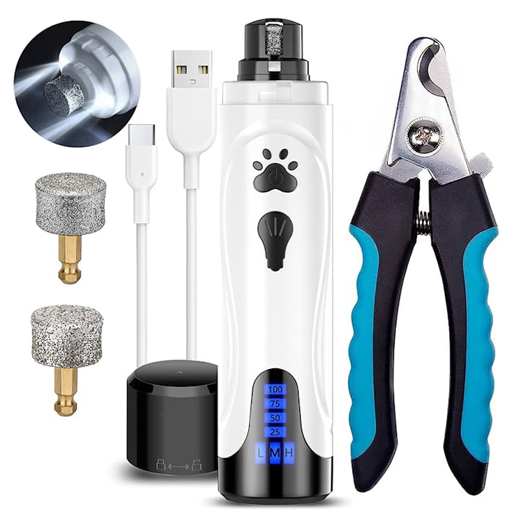 Electric Pet Dog Nail Grinder Trimmer and Clipper Kit